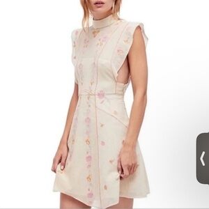 New! Free People Riviera Embroidered Mesh Dress SZ 6 NWT